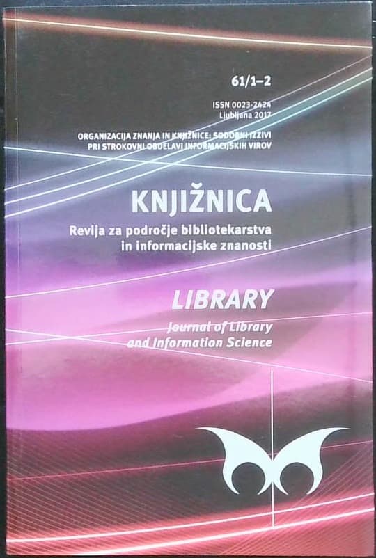 Knjižnica - Library (Revija za področje bibliotekarstva in informacijske znanosti) 61/1-2
