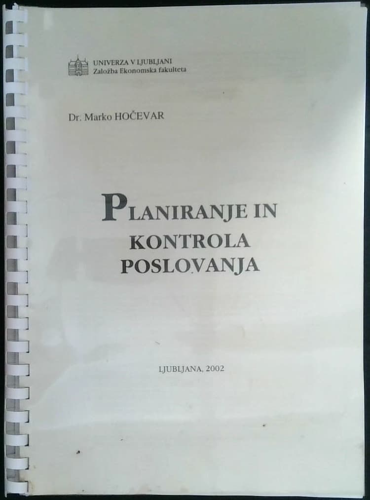 Planiranje in kontrola poslovanja