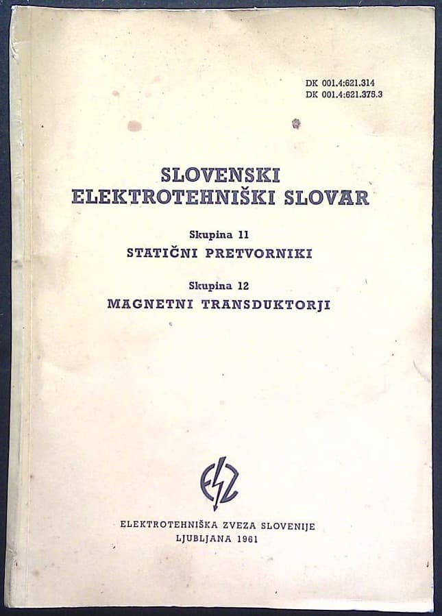 Slovenski elektrotehniški slovar ( Statični pretvorniki, Magnetni transduktorji)